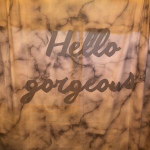Hello Gorgeous marble fabric shower curtain